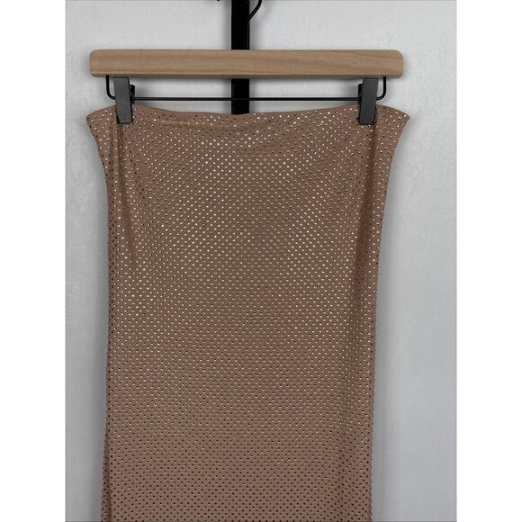 NEW Meshki Waverly Strapless Diamante Midi Dress Size Medium Nude Party Sparkles - Picture 4 of 14